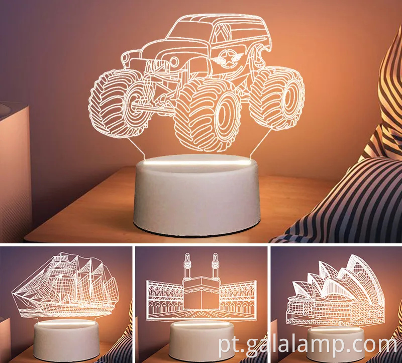 Luz noturna de graduação em 3D - Lâmpada de acrílico luminoso criativo